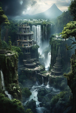Fantastical Ancient Landscapes Art Poster