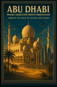 Abu Dhabi Fusion: Vintage Travel Poster