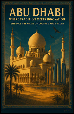 Abu Dhabi Fusion: Vintage Travel Poster