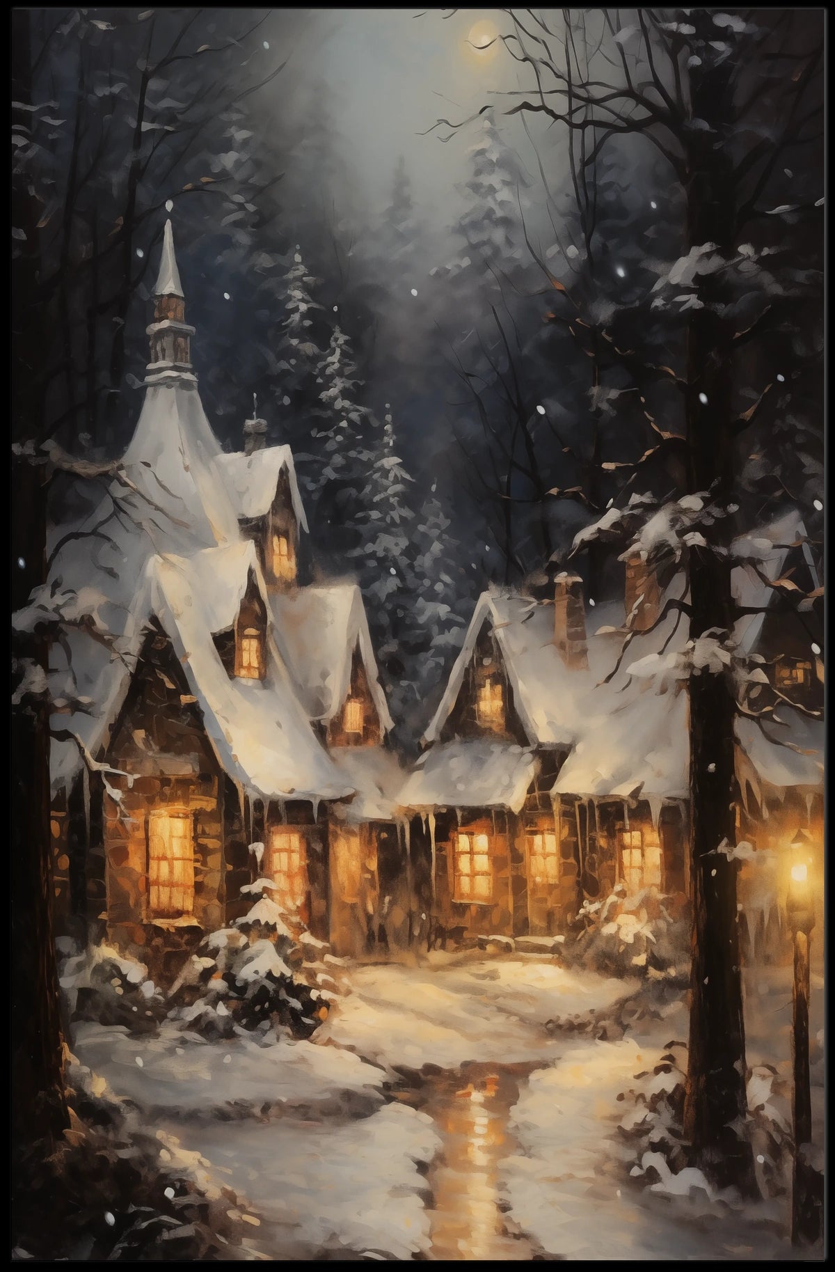 Winter Wonderland Cottage Poster