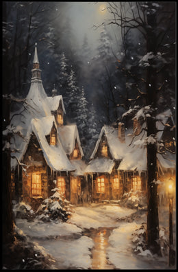 Winter Wonderland Cottage Poster