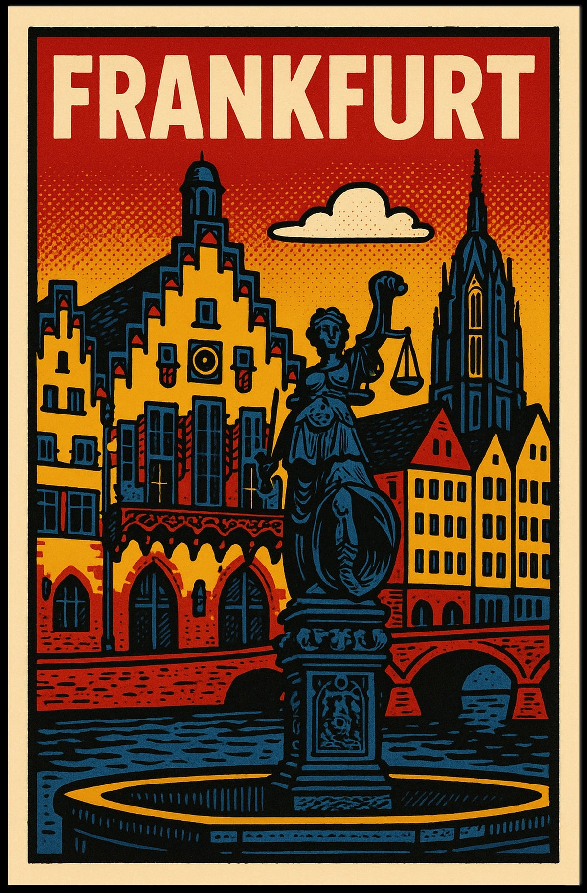 Frankfurt Cityscape Poster