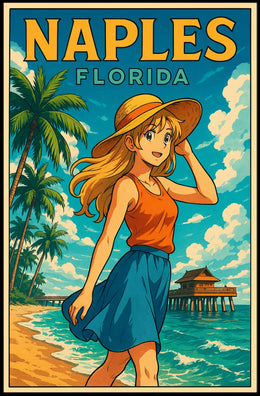 Naples Florida Beachside Bliss Poster Wall Art 18x24