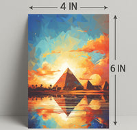 Sunset Over The Pyramids Poster