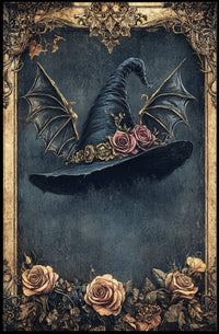 Magical Witch's Hat with Roses Artistic Poster
