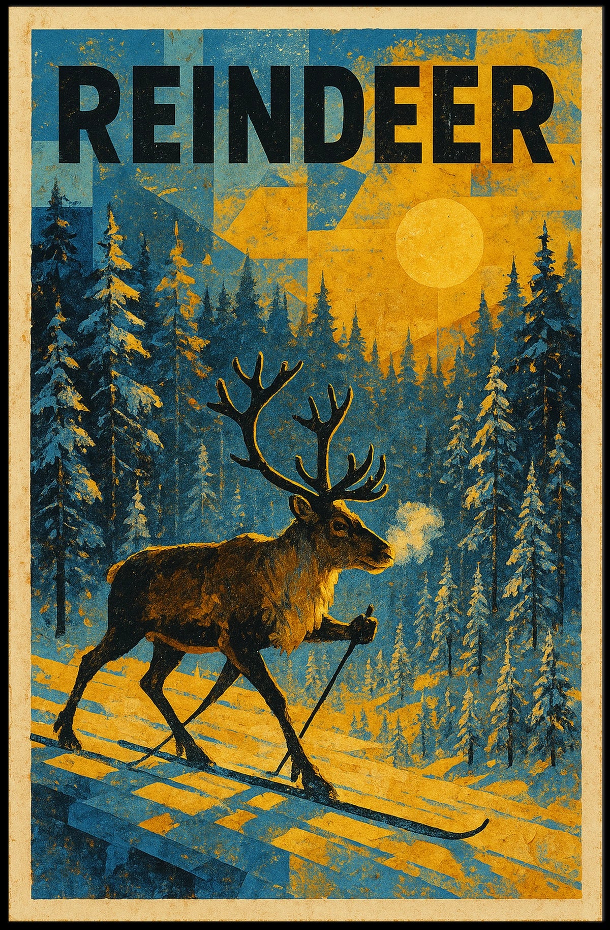Reindeer In Winter Wonderland Poster
