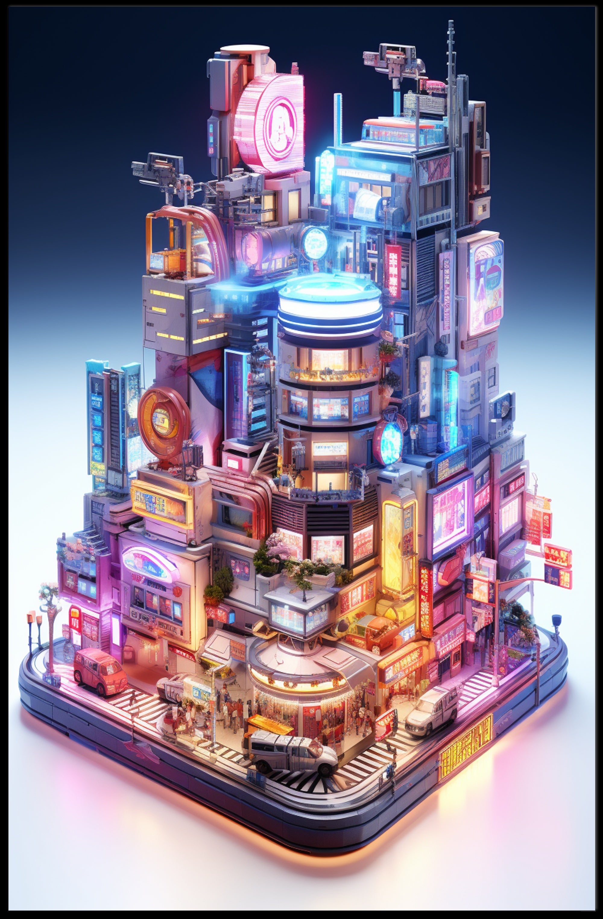 Neon Cityscape Poster