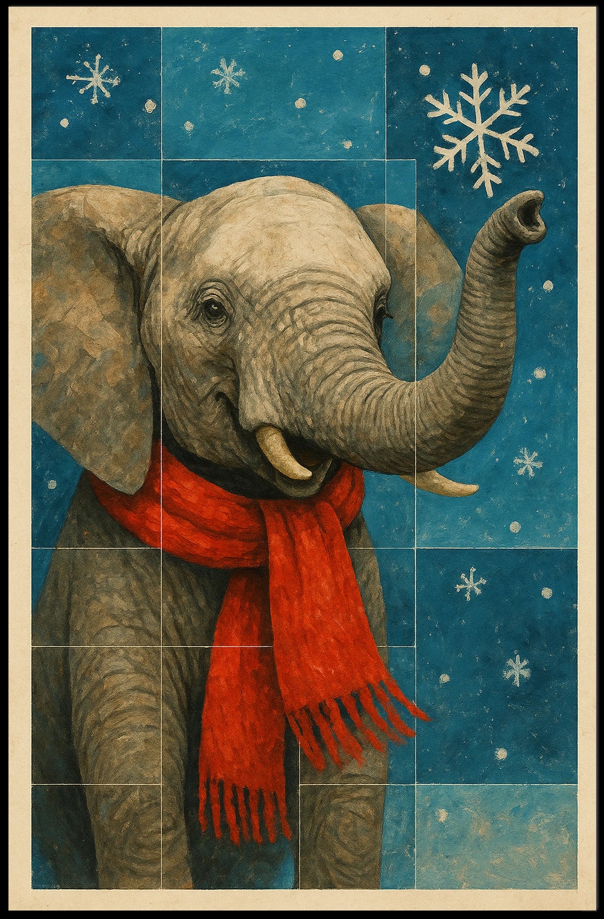 Winter Elephant Poster