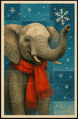 Winter Elephant Poster