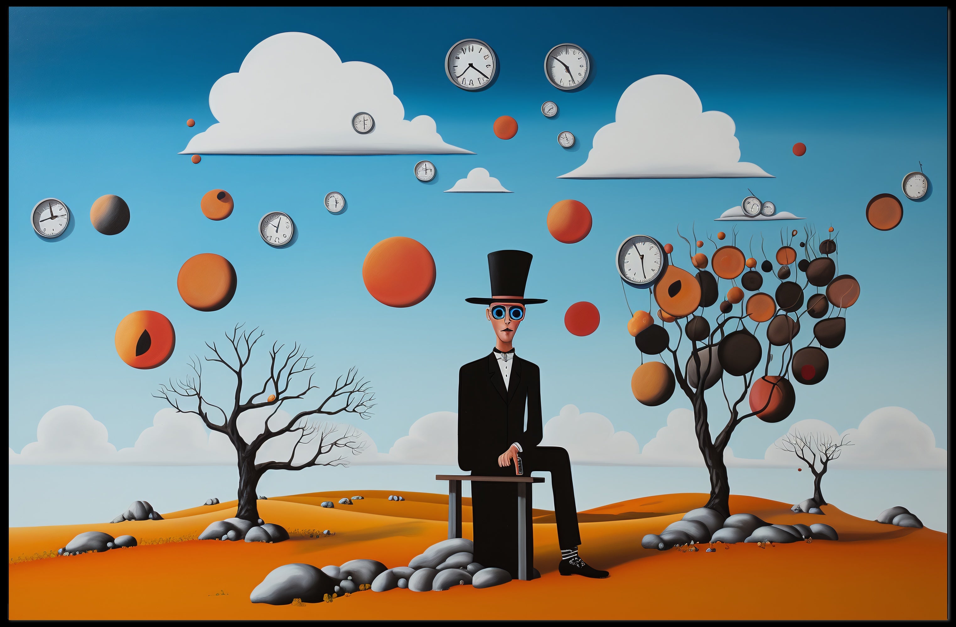 Surreal Dreamscape Desert Artwork in Artistic Poster