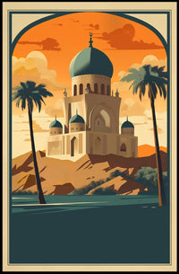 Majestic Desert Mosque at Sunset Poster