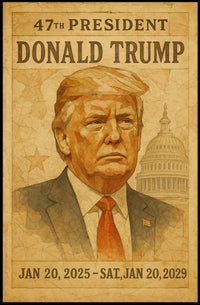Donald Trump 47th President Vintage Collectible Poster