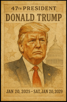 Donald Trump 47th President Vintage Collectible Poster