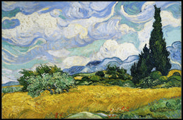 Wheat Field with Cypresses Poster