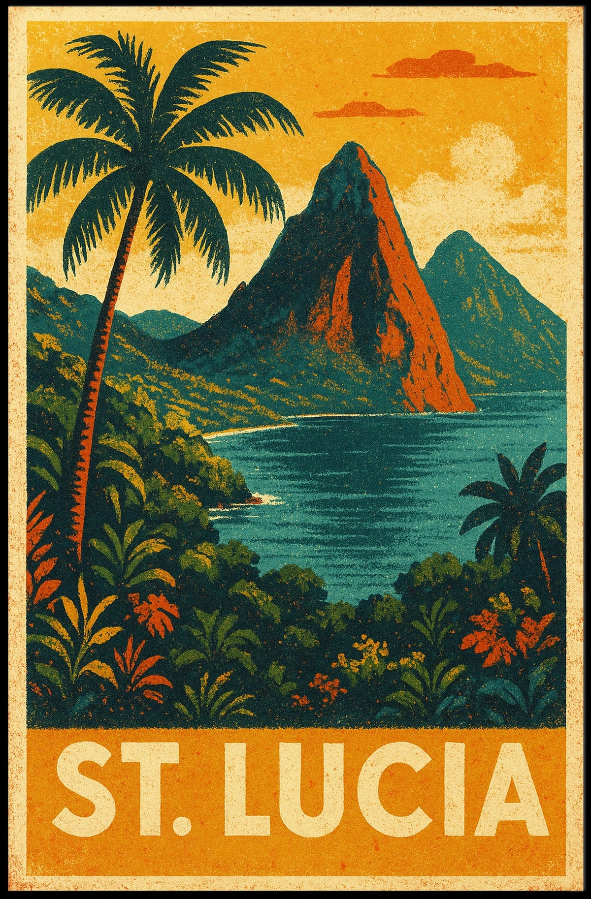 St. Lucia Travel Poster