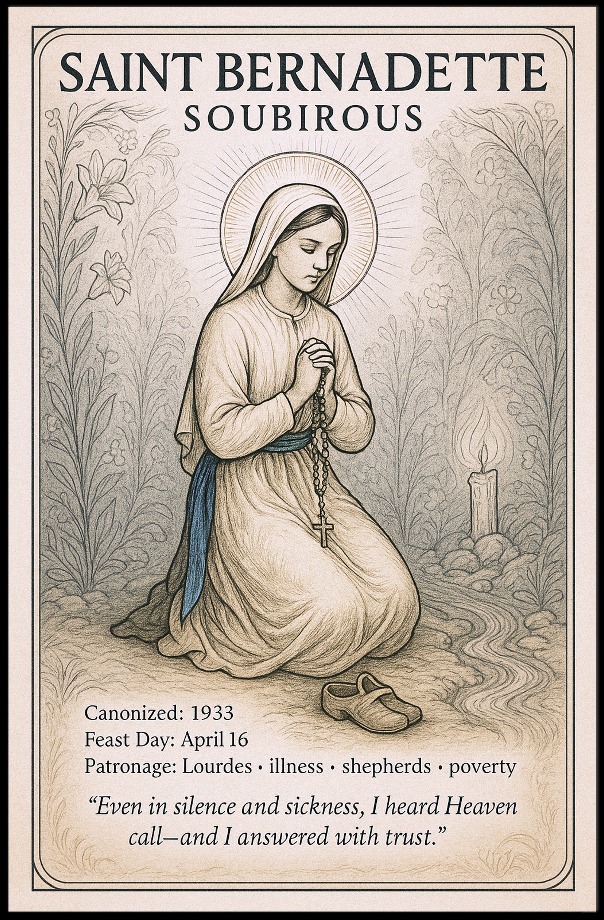 Saint Bernadette Soubirous Poster PosterGoat