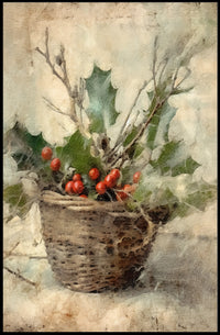 Holiday Basket Still Life Poster