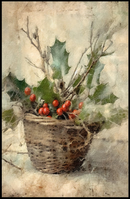 Holiday Basket Still Life Poster