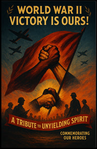 World War II Heroes Commemoration Bold Dramatic Poster