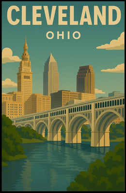 Cleveland, Ohio Cityscape Poster