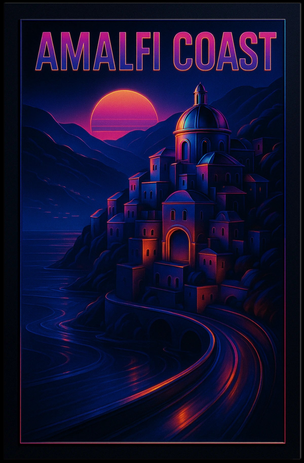 Amalfi Coast Sunset Poster