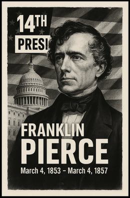 Franklin Pierce 14th President of the United States Digital Montaje Poster