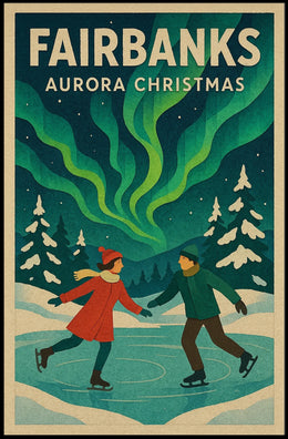 Fairbanks Aurora Christmas Poster