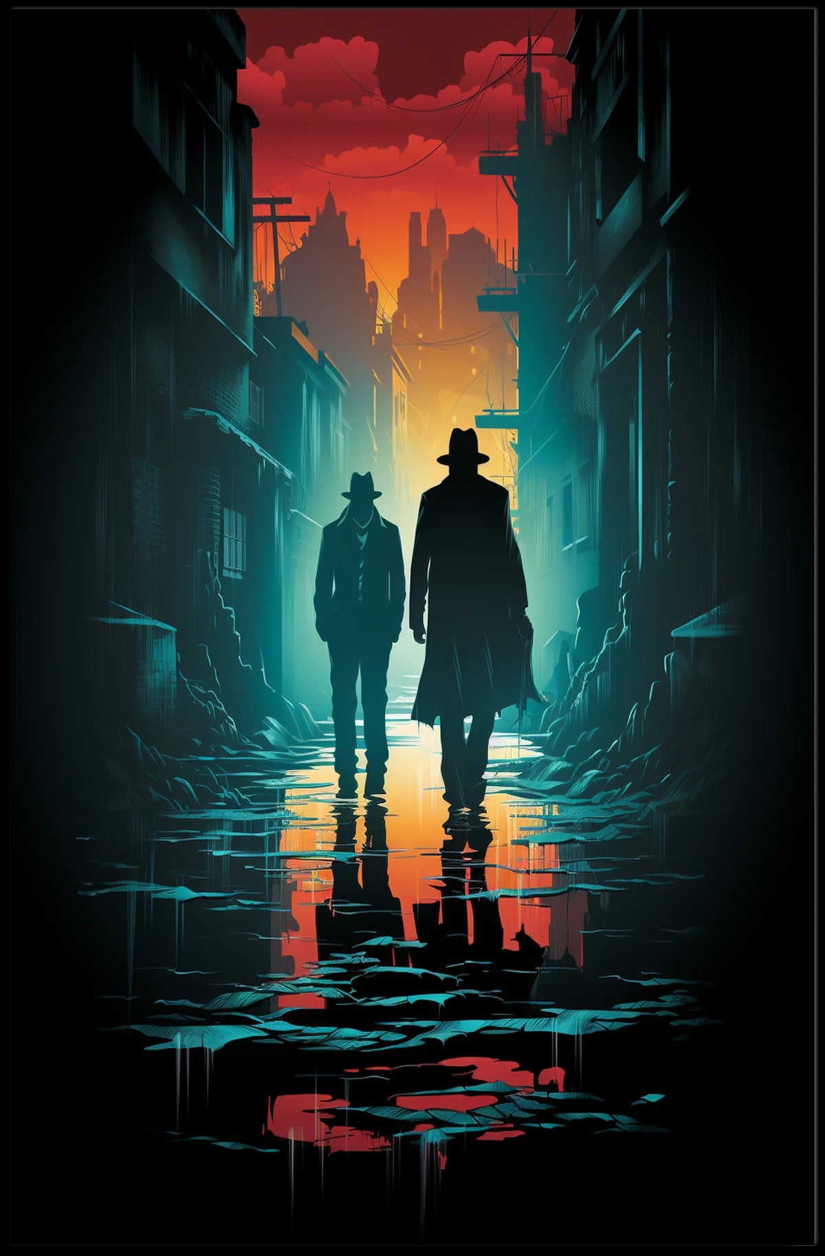 Shadowy Streets At Dusk Poster