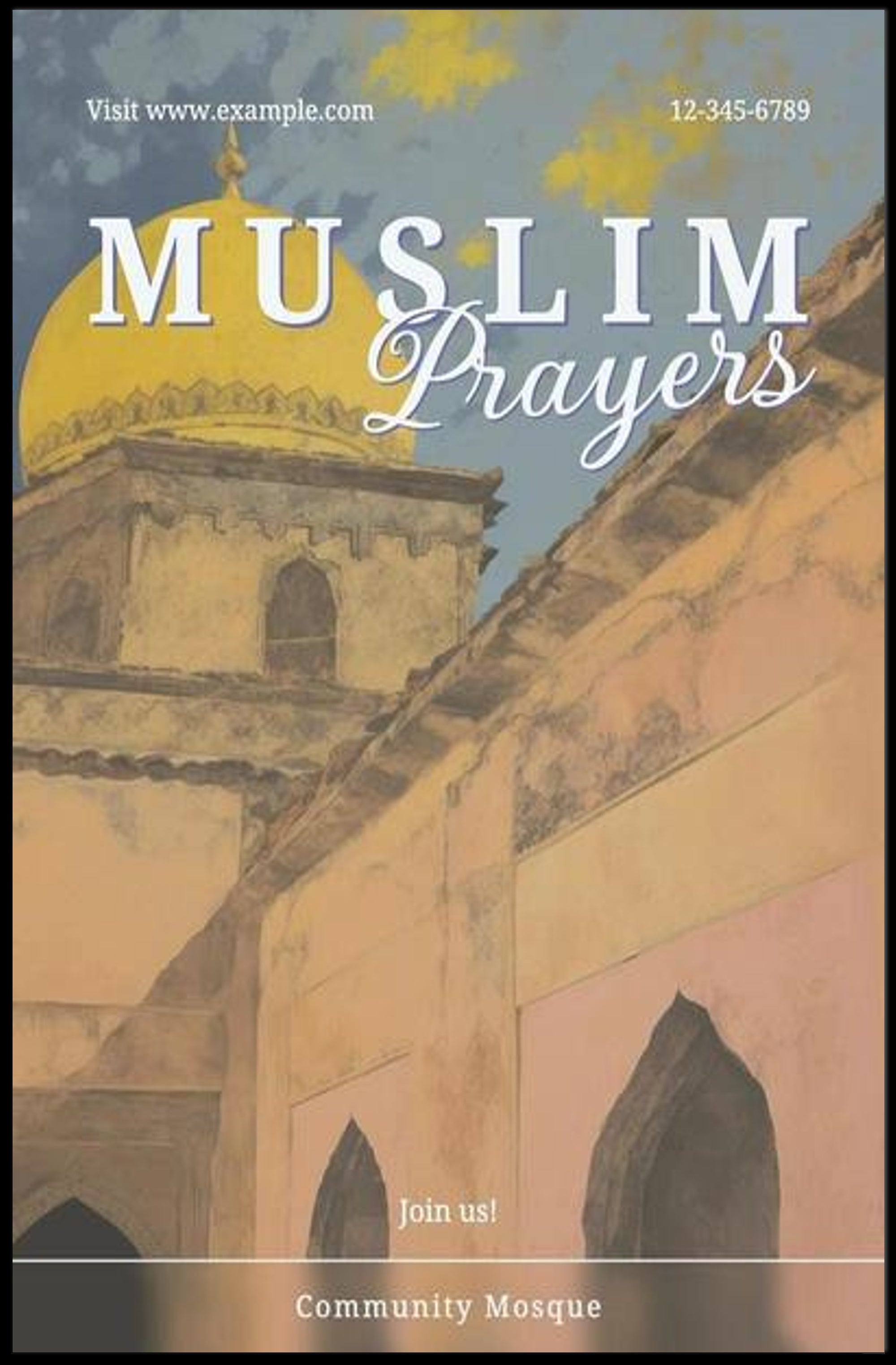 Muslim Prayers Invitation Poster PosterGoat