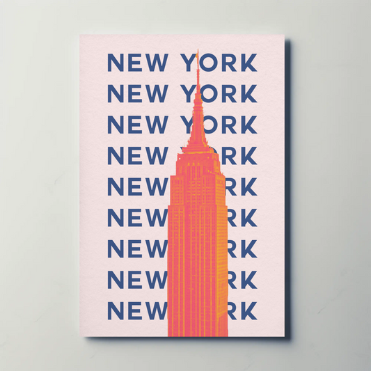 New York Empire State Poster Retro Travel Poster
