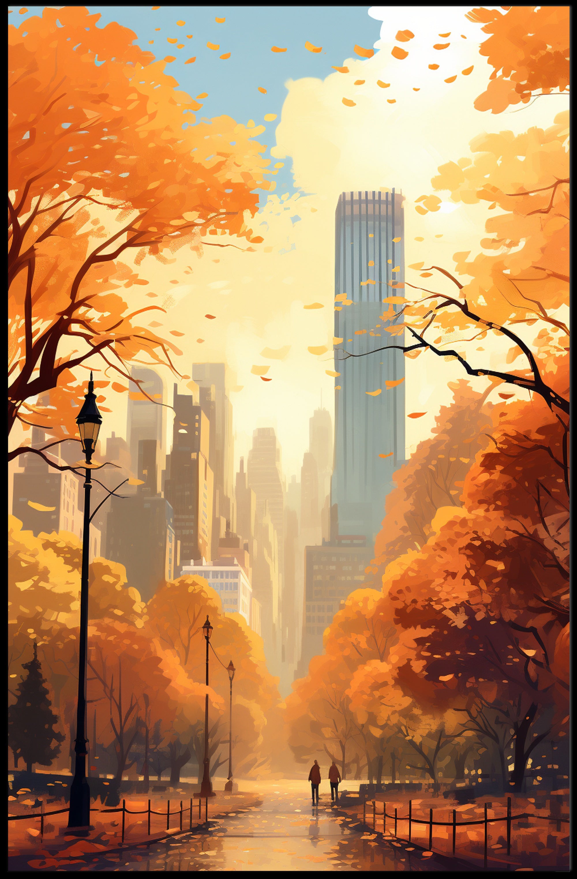 Autumn In The City Poster PosterGoat