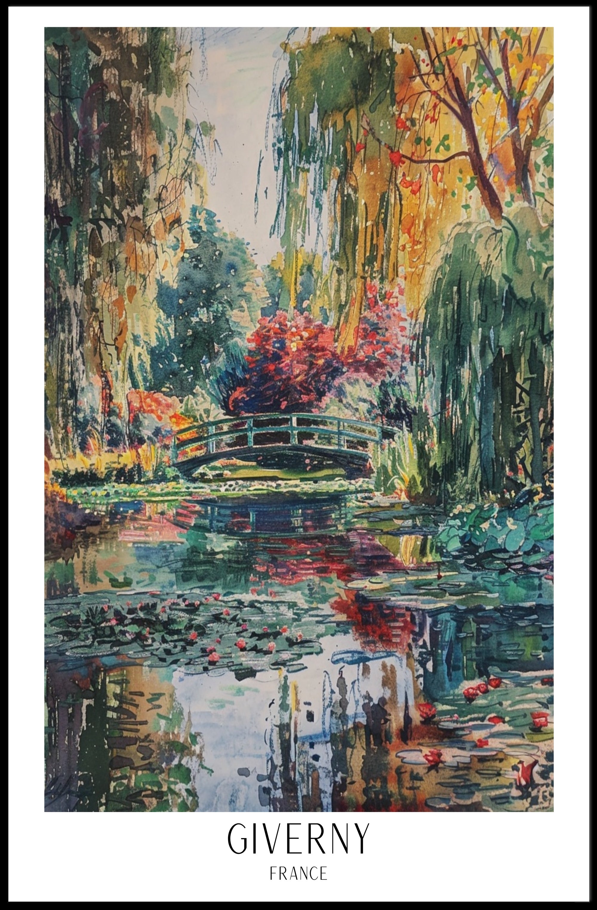 Giverny Garden Serenity: Impressionistic Artistic Poster PosterGoat