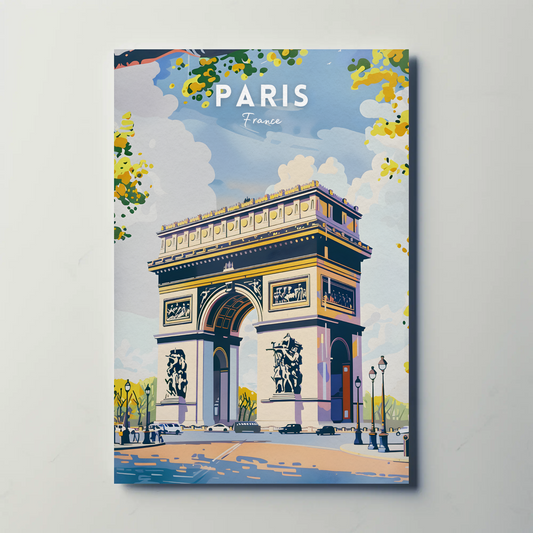 Paris Arc De Triomphe Travel Poster