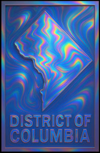 District Of Columbia Vibrant Map Art Poster