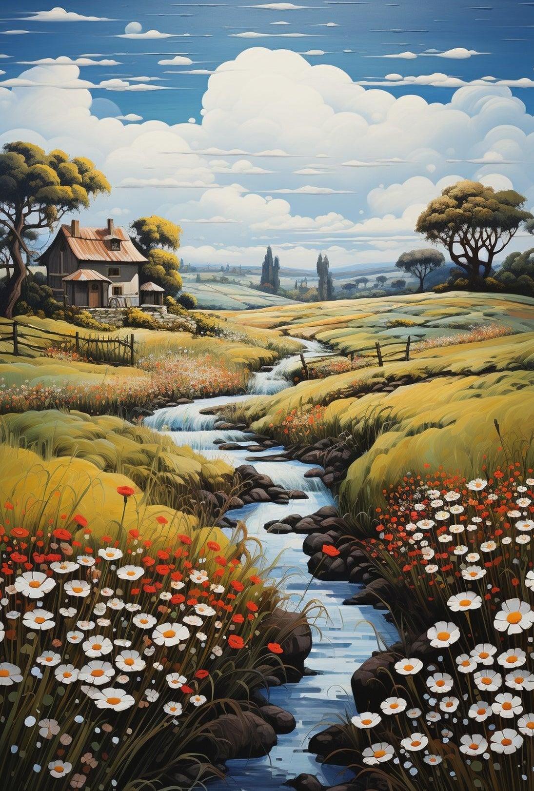 Timeless Pastoral Landscape Artwork for Home Decor Poster