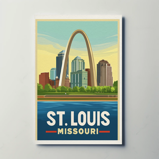 St. Louis Missouri Vintage Poster - Gateway Arch