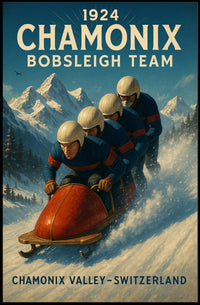 Chamonix Bobsleigh Team 1924 Poster
