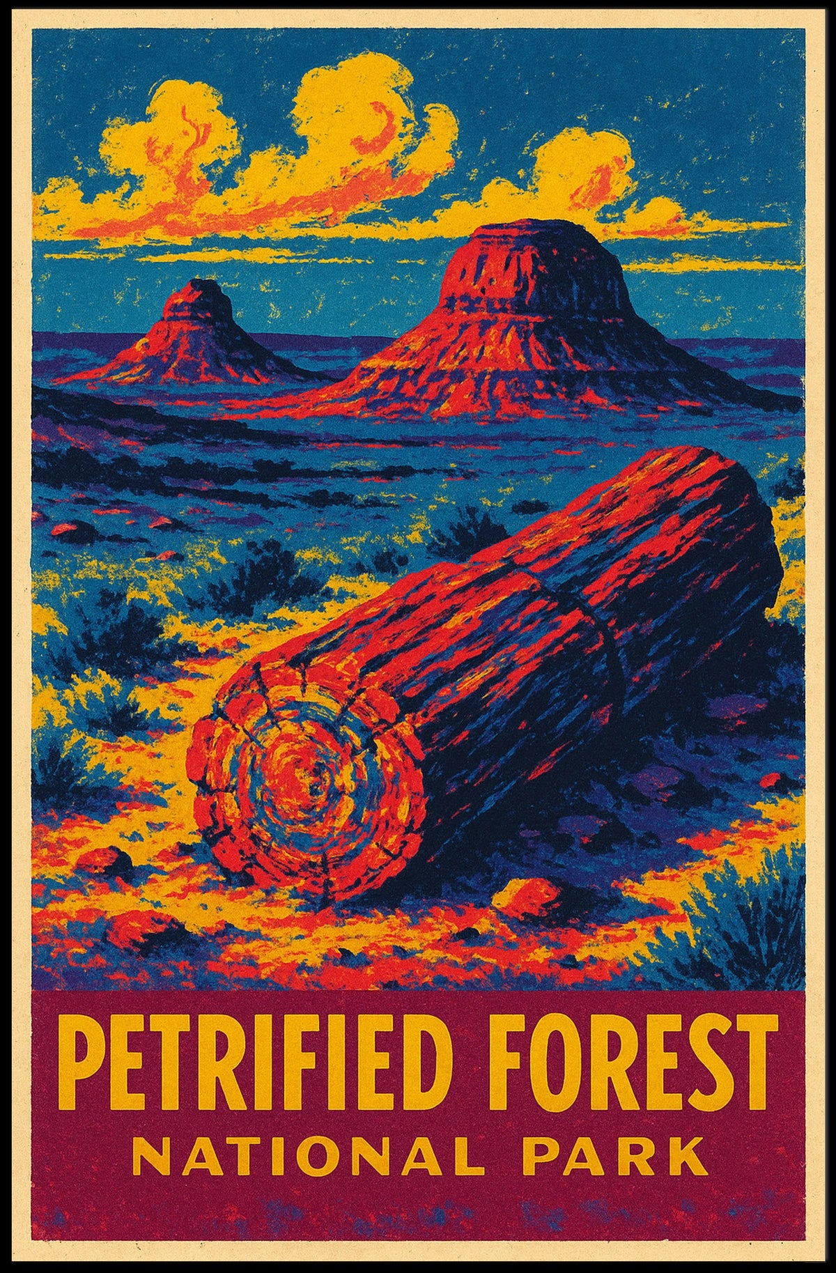 Petrified Forest Vintage Adventure Poster