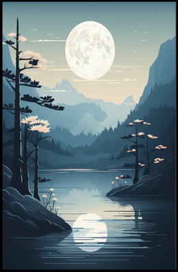 Moonlit Mountain Serenity Poster