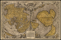 world map created by Oronce Fine in 1531 poster