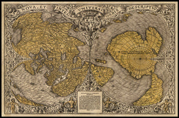 world map created by Oronce Fine in 1531 poster