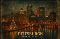 Pittsburgh Skyline at Night Poster