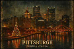Pittsburgh Skyline at Night Poster