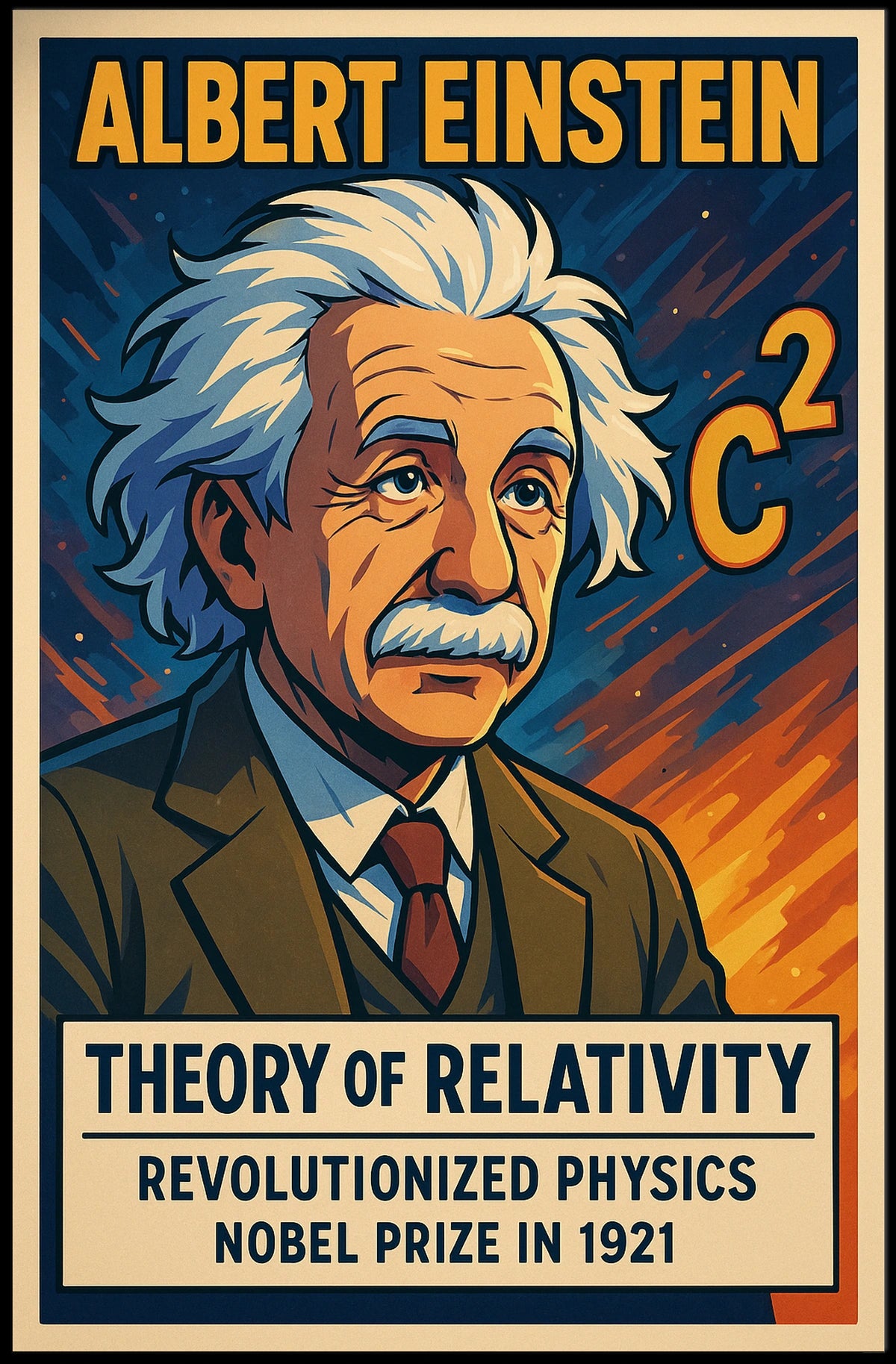 Einstein Relativity Cosmos Science Poster