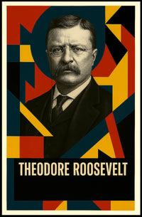 Theodore Roosevelt 26th President of the United States Abstract Pop Poster
