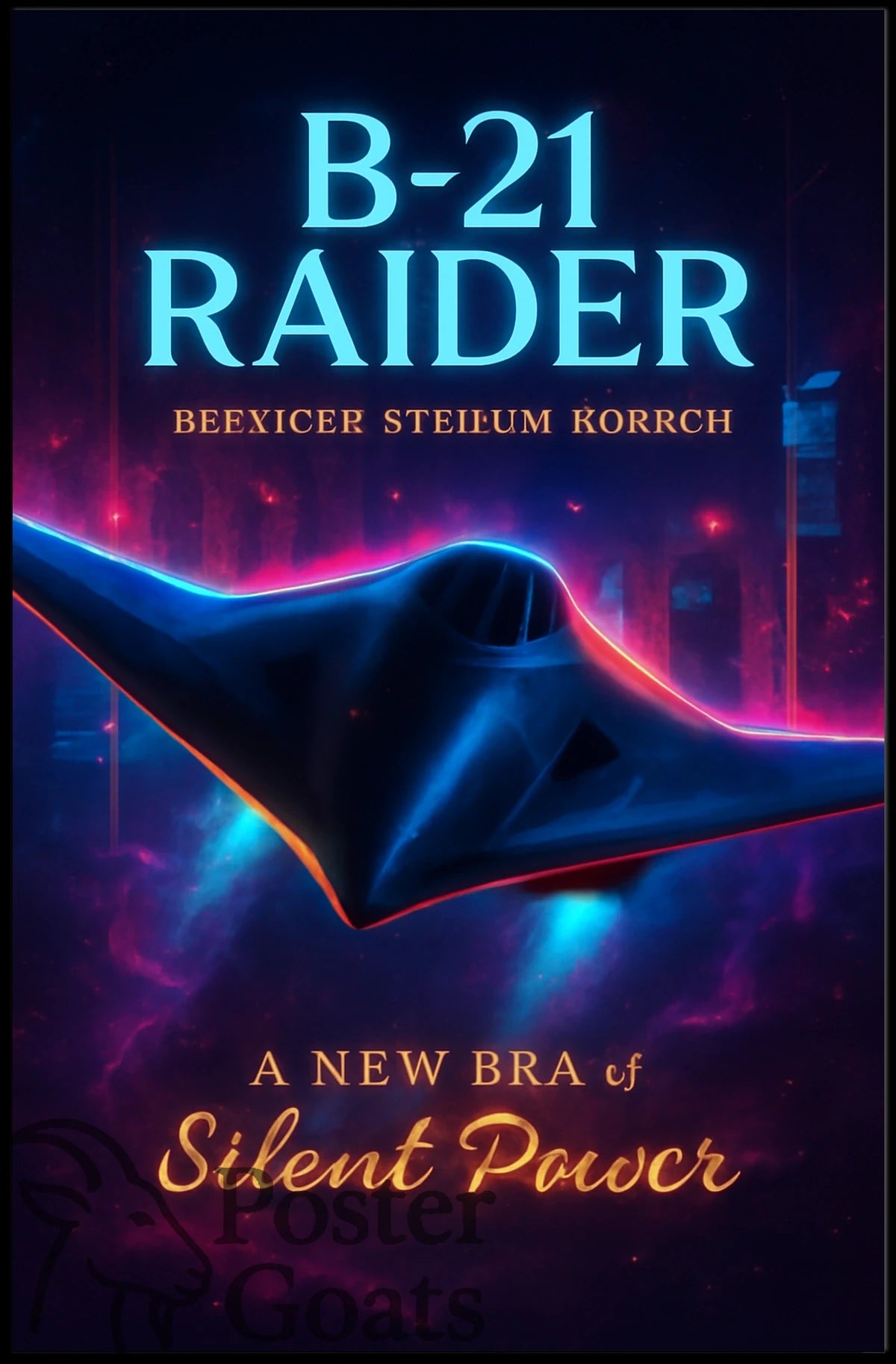 B-21 Raider Futuristic Aircraft Sci-Fi Poster