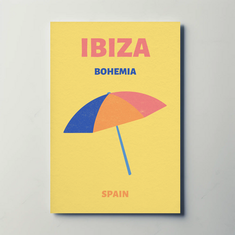 Colorful Ibiza Beach Vibes Summer Travel Poster