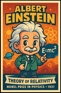 Iconic Einstein Relativity Scenic Science Inspired Wall Art Home Decor Wanderlust Gift Poster