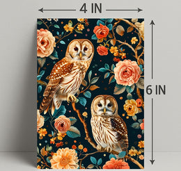 Owls And Blossoms William Morris Art Poster