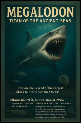 Megalodon Predators from the Past Animal Poster PosterGoat